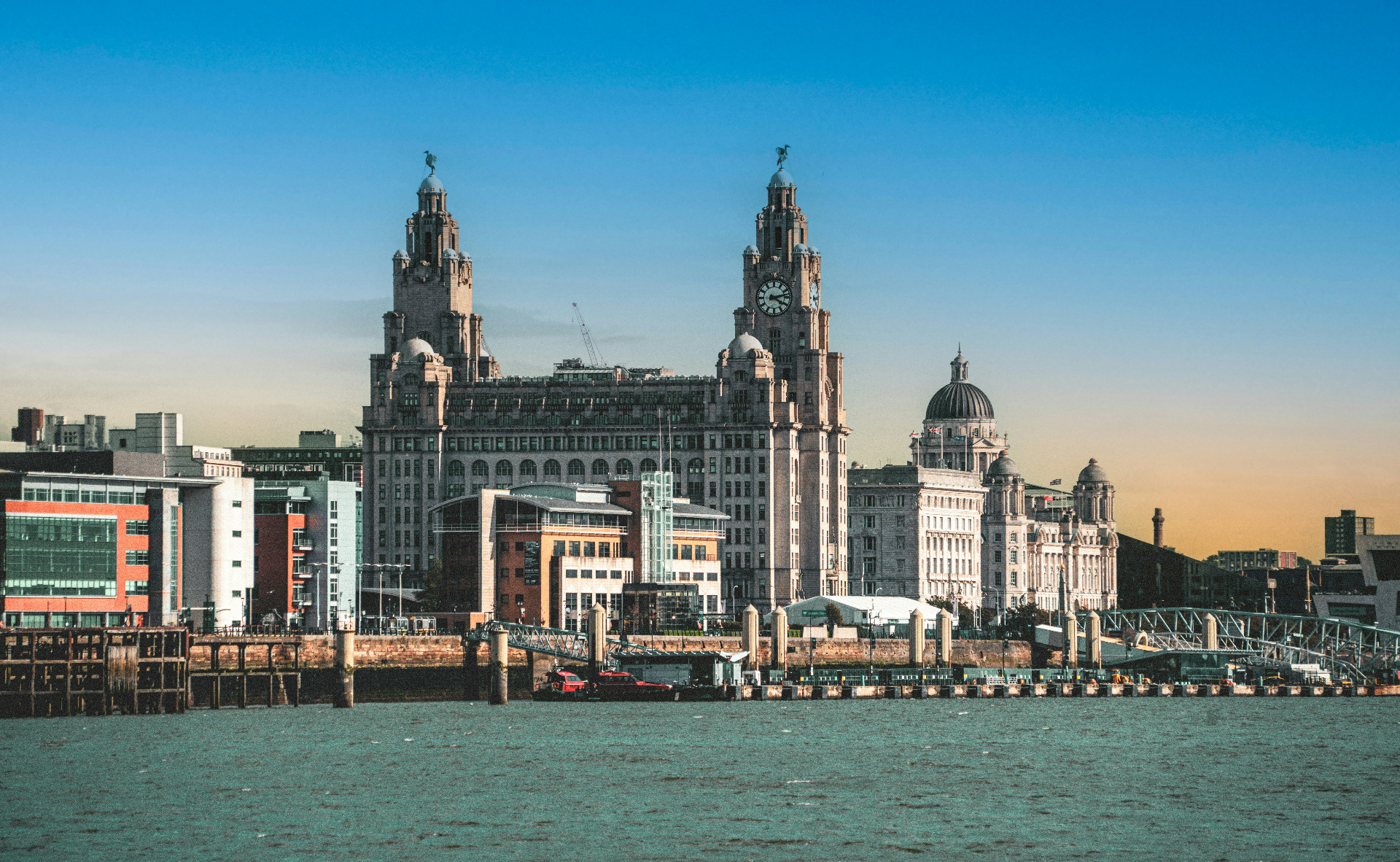 Liverpool waterfront at night